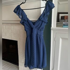 Altar'd State Navy Dotted Mini Dress XS